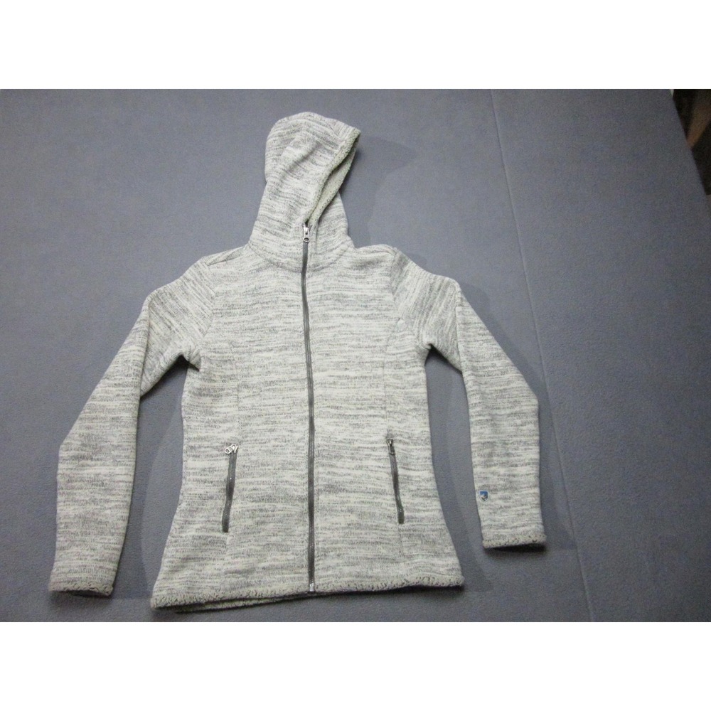 Kuhl Jacket Womens Small Gray Excellent Sherpa Fleece Lined Hooded Full Zip 4144
